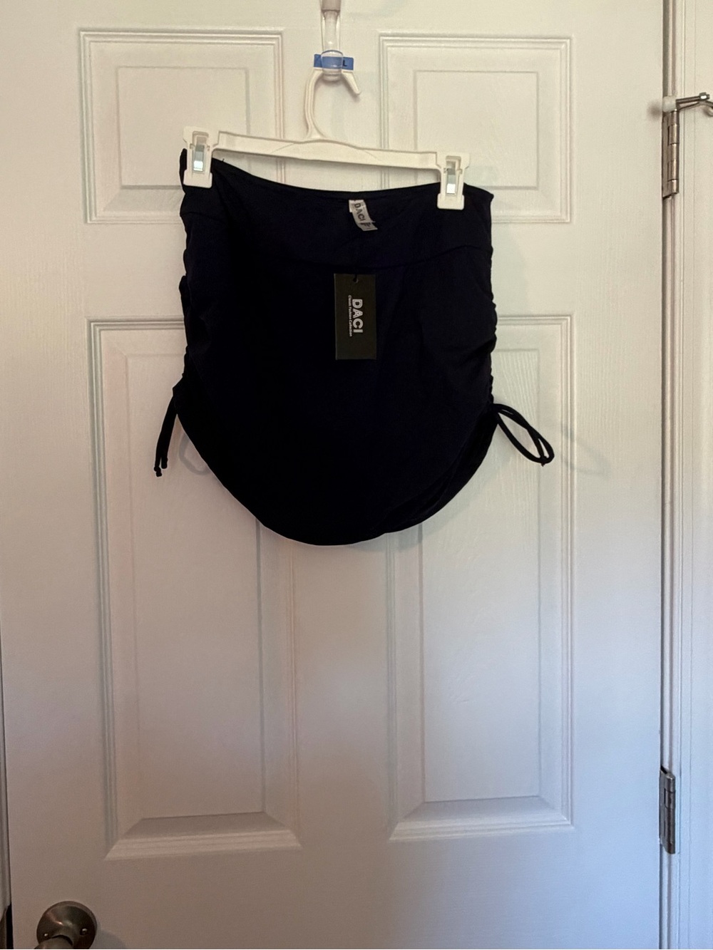 DACI Navy Swim Skirt with Side Ties - Picture 1 of 3